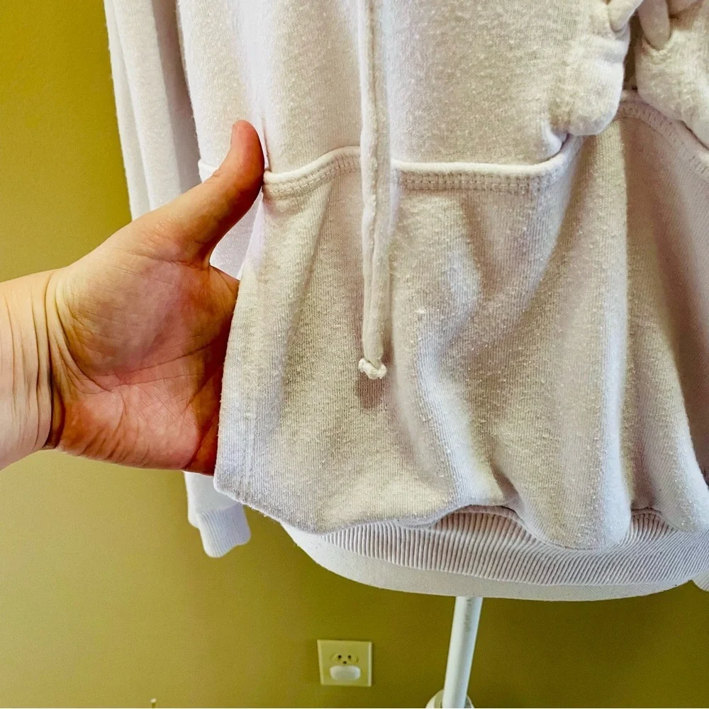 Free People White Lace-Up Hoodie Small